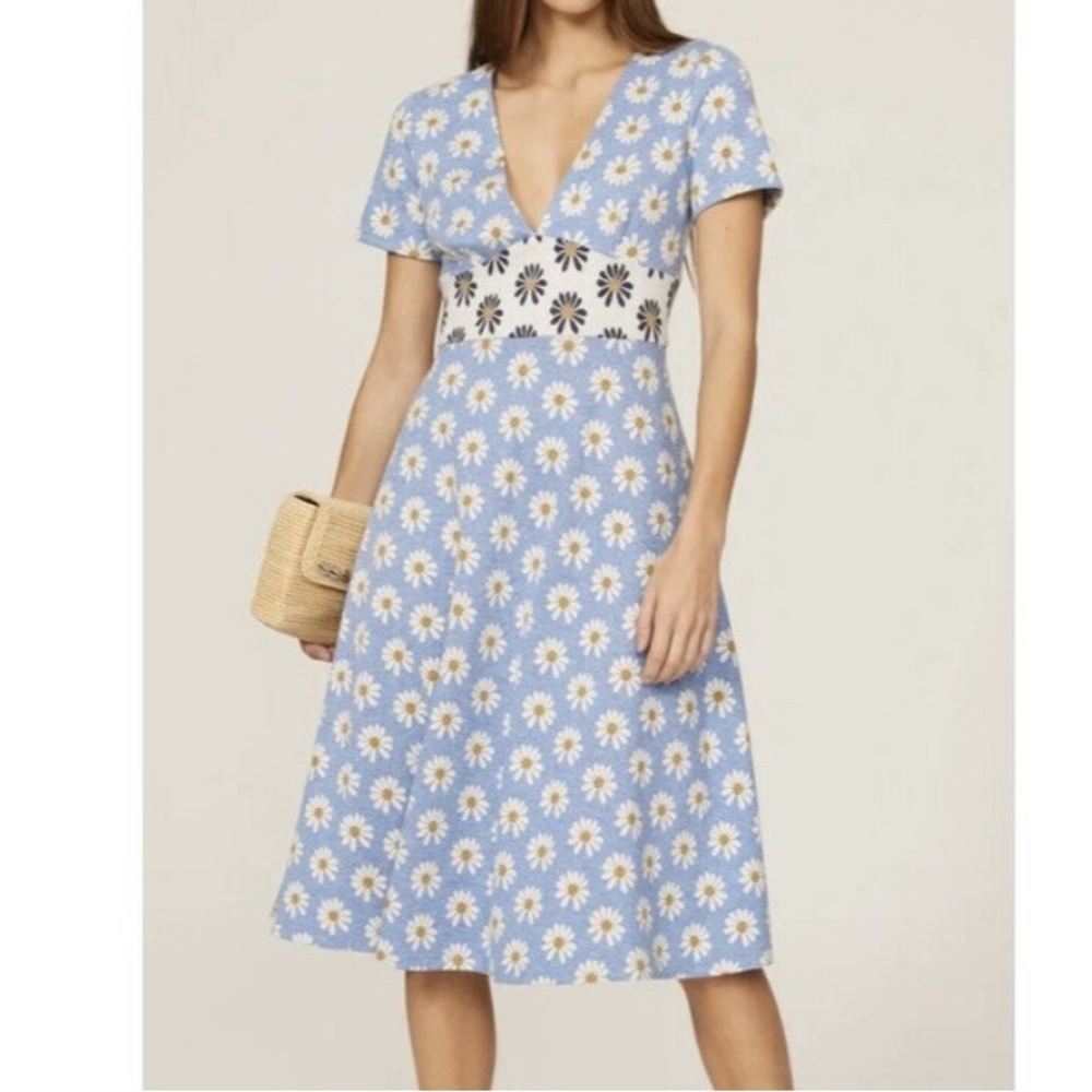 Floral Blue and White Dress